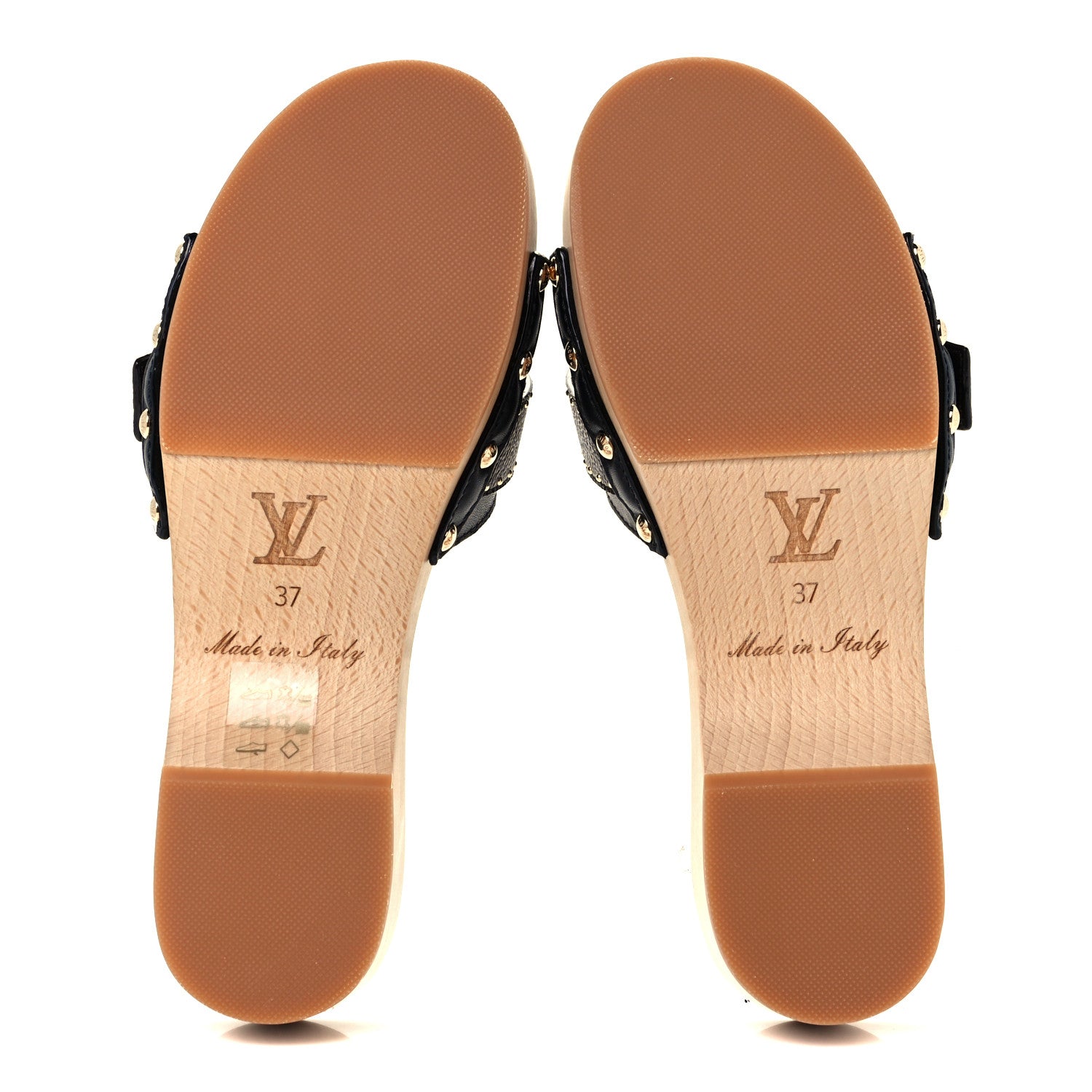 Louis Vuitton Calfskin Monogram Cottage Mules 37 Black 7 of 11