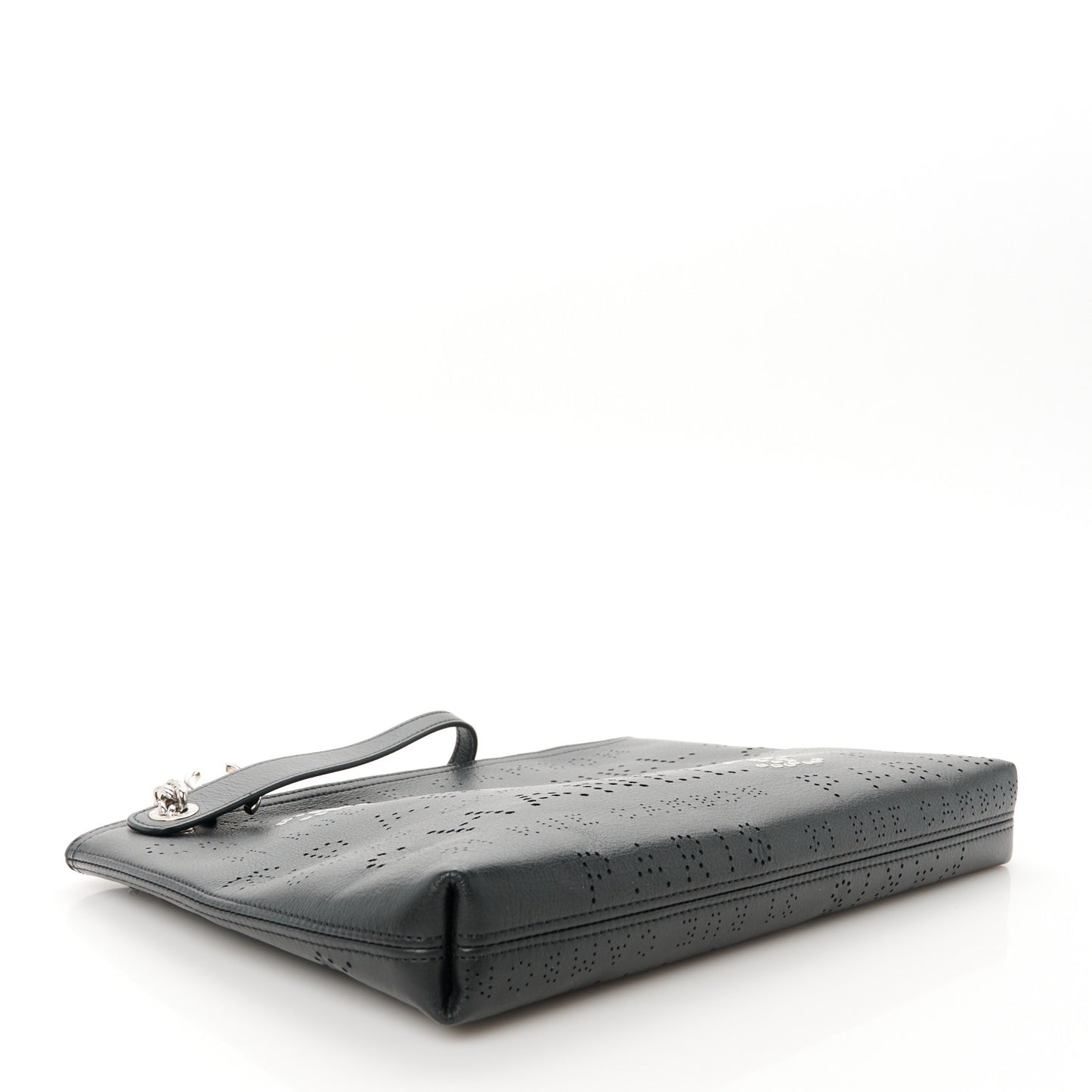 Calfskin Eyelets Clutch Black