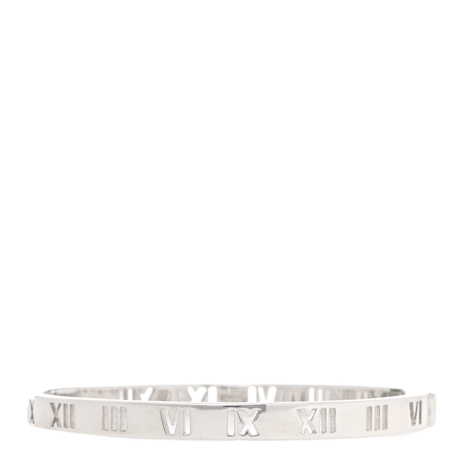 Tiffany Sterling Silver Atlas Pierced Hinged Bangle Bracelet 1 of 6