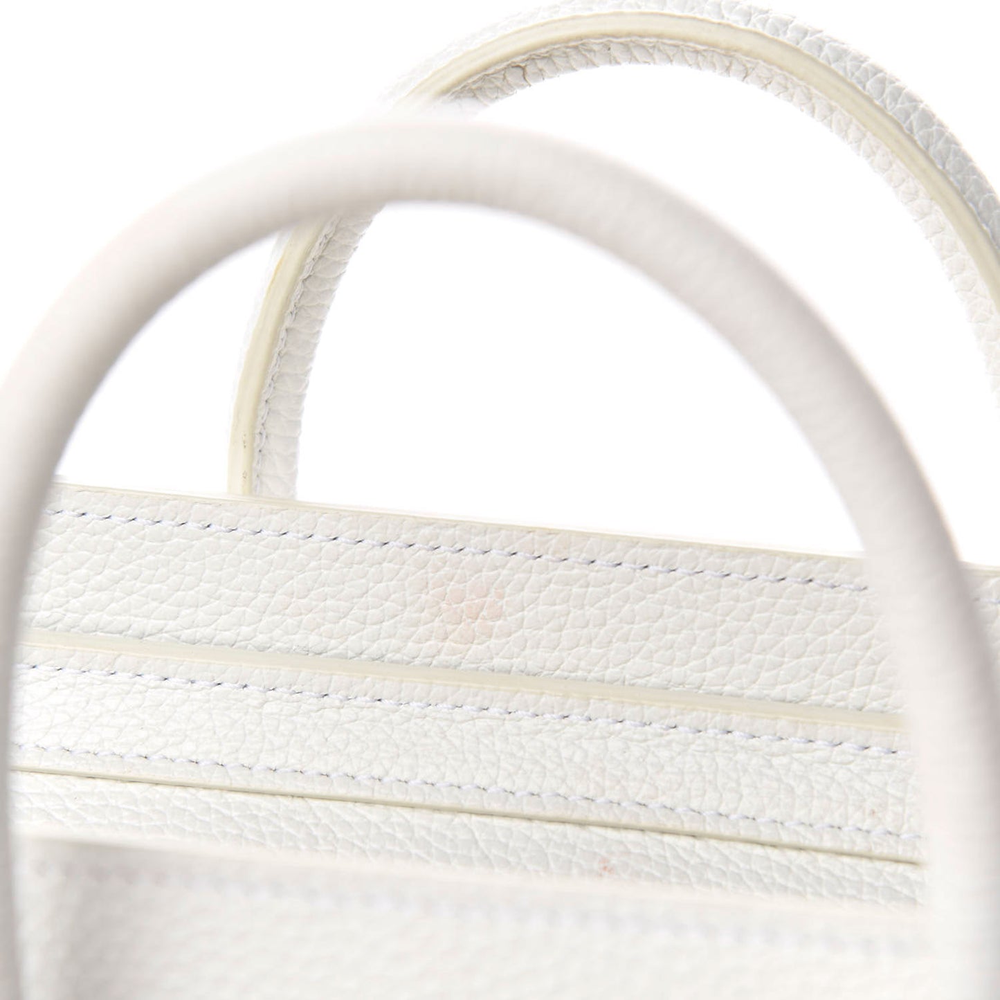 Drummed Calfskin Nano Luggage White