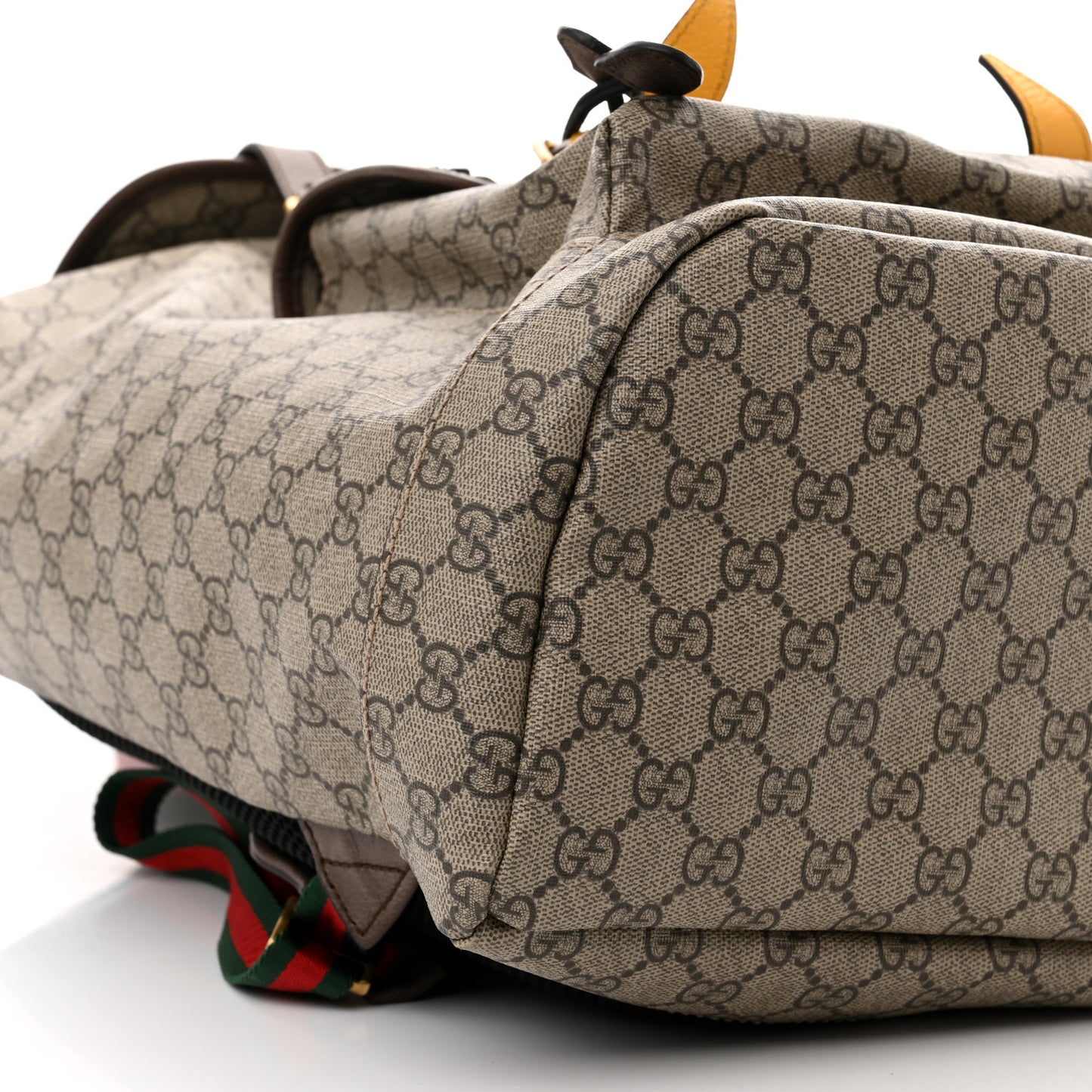 Soft GG Supreme Monogram Neo Vintage Double Buckle Backpack Beige New Acero Crop