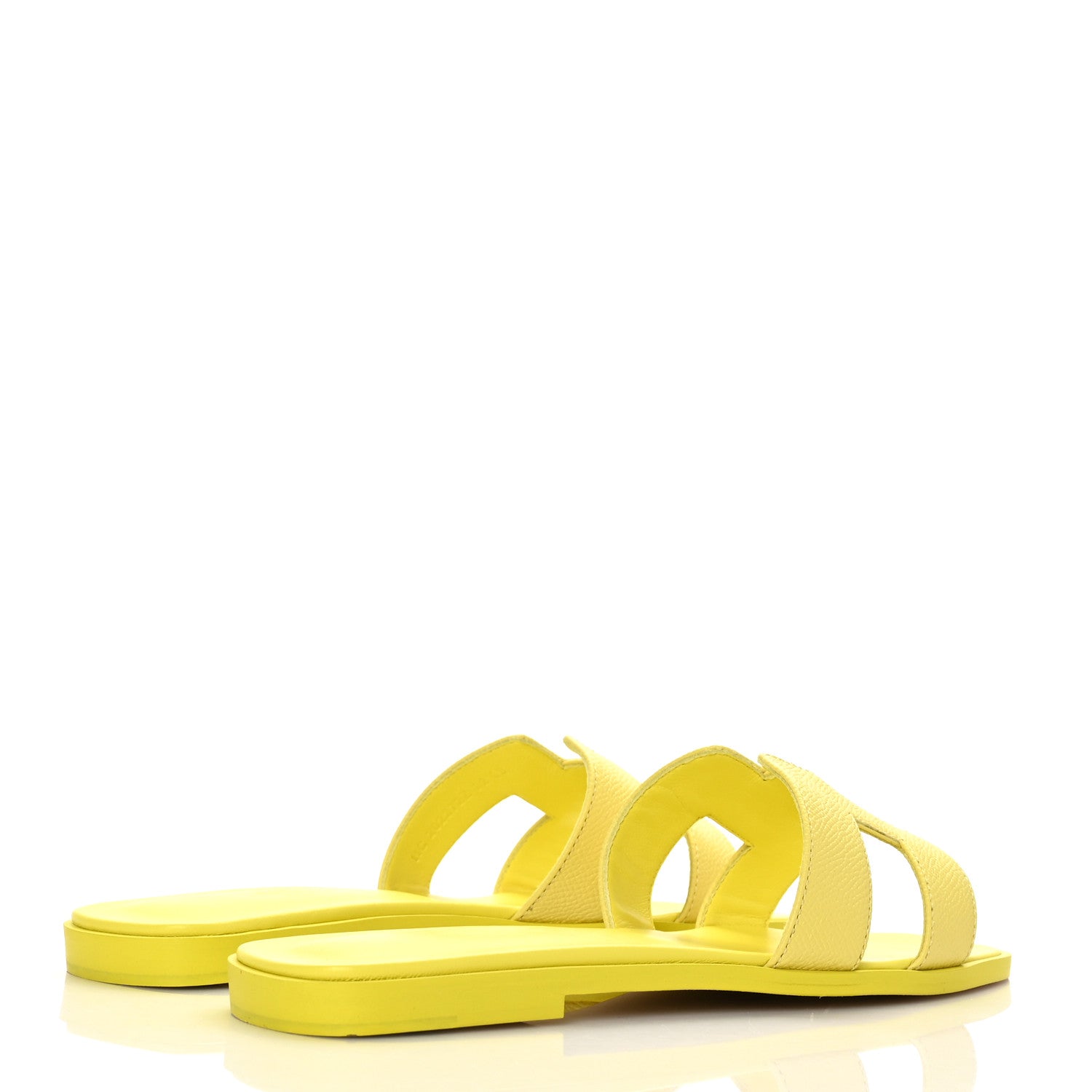 Hermes Epsom Oran Sandals 37.5 Jaune Pollen 4 of 8