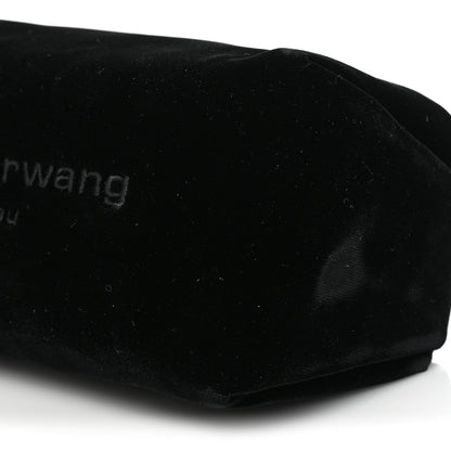 Alexander Wang Velvet Crystal Rhinestone Mini Scrunchie Bag Black Silver 7 of 9