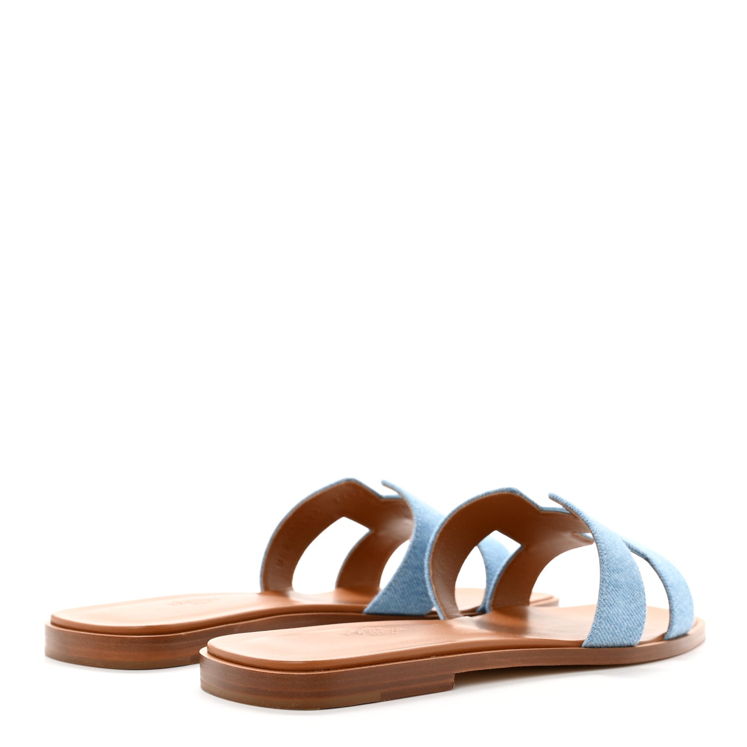 Hermes Denim Canvas Oran Sandals 41 Bleu Clair 4 of 8