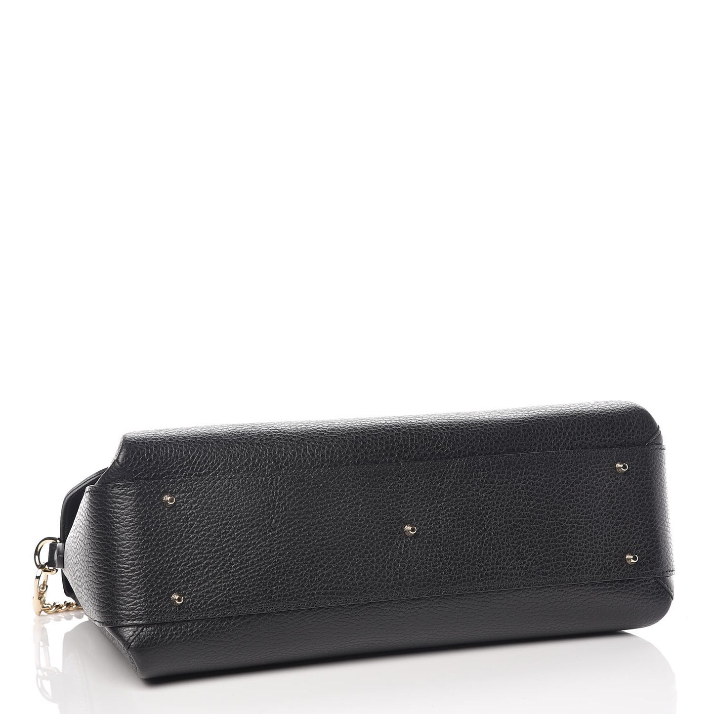 Dollar Calfskin Medium Interlocking G Top Handle Shoulder Bag Black