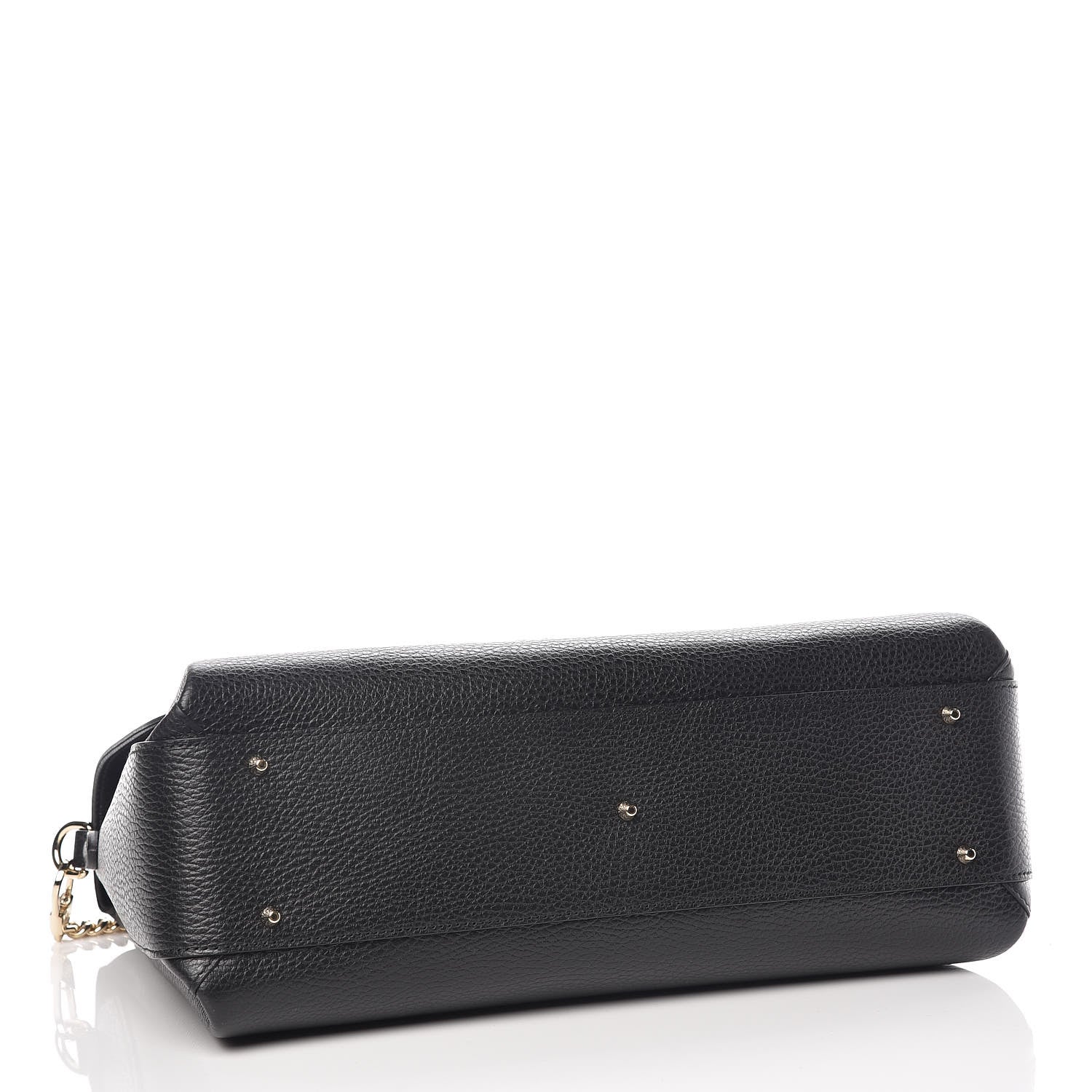 Gucci Dollar Calfskin Medium Interlocking G Top Handle Shoulder Bag Black 4 of 9