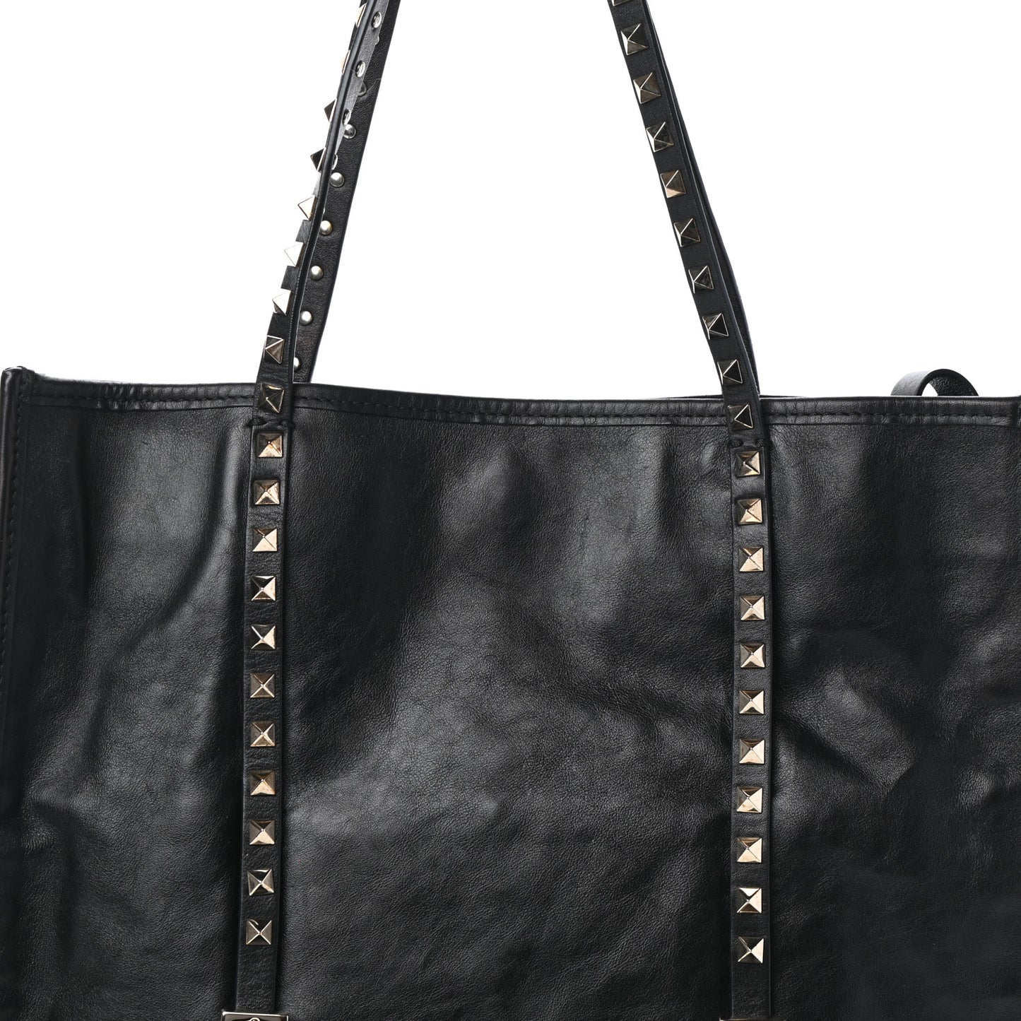 Vitello Rockstud Shopper Tote Black