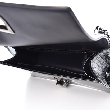 Christian Dior Metallic Patent Micro-Cannage Medium Diorama Flap Bag Graphite 5 of 8