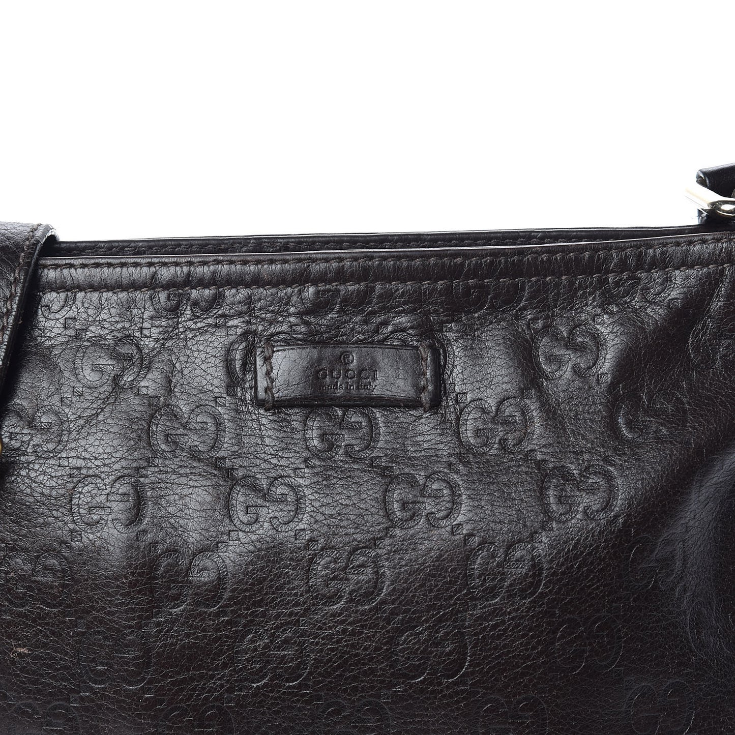 Guccissima Small Flat Messenger Bag Dark Brown