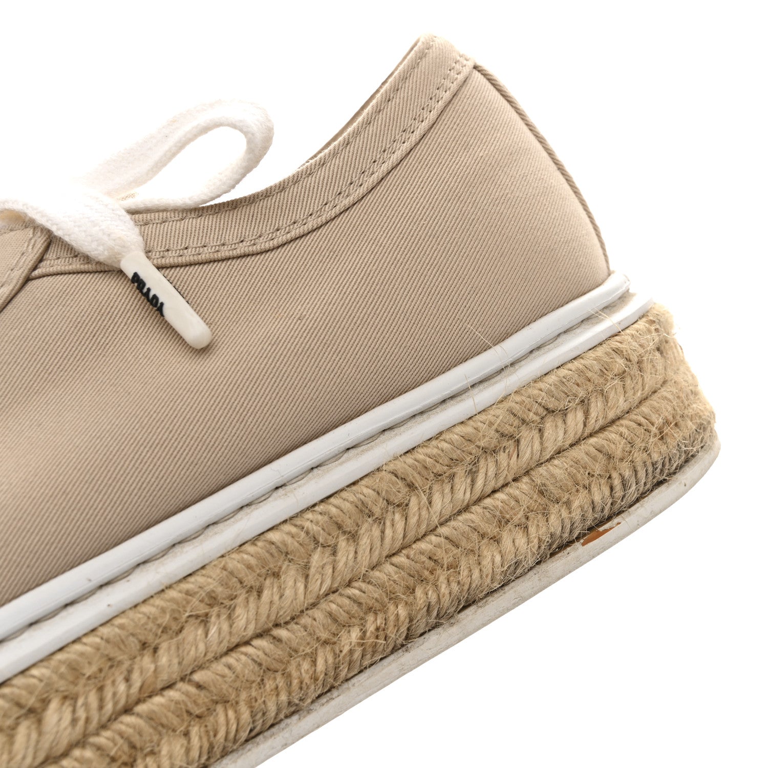 Prada Canvas Gabardine Espadrille 45mm Platform Sneakers 37.5 Corda 10 of 12