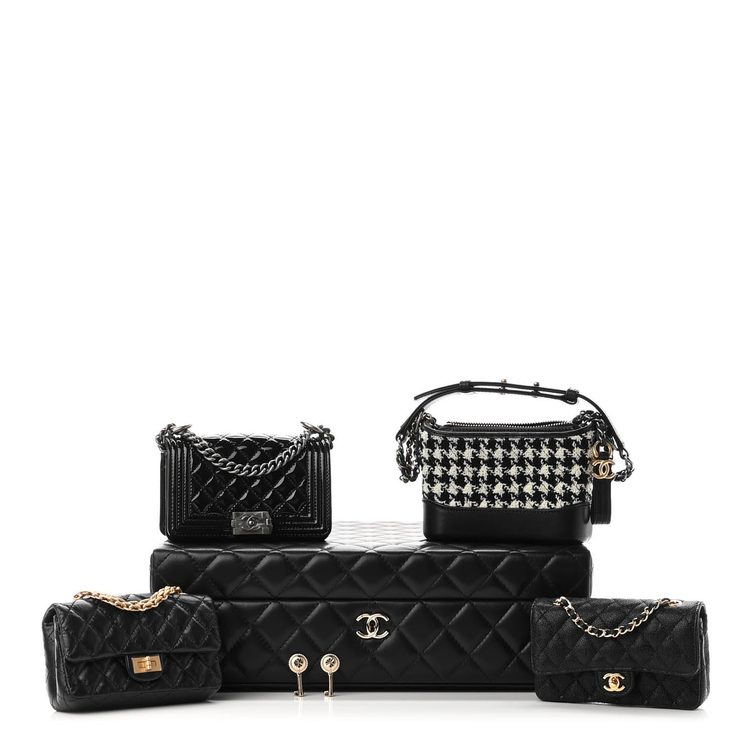 Chanel Lambskin Calfskin Tweed Success Story Set of 4 Minis Bags Black 1 of 39