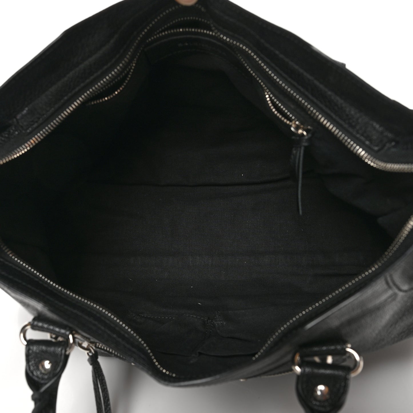 Chevre Silver Metallic Edge Hardware City Black