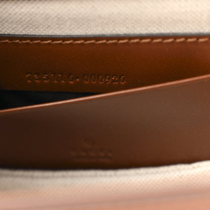 Gucci New Canvas Charisma Calfskin Crystal GG Monogram Small Bamboo 1947 Top Handle Bag Camel Ebony 7 of 11