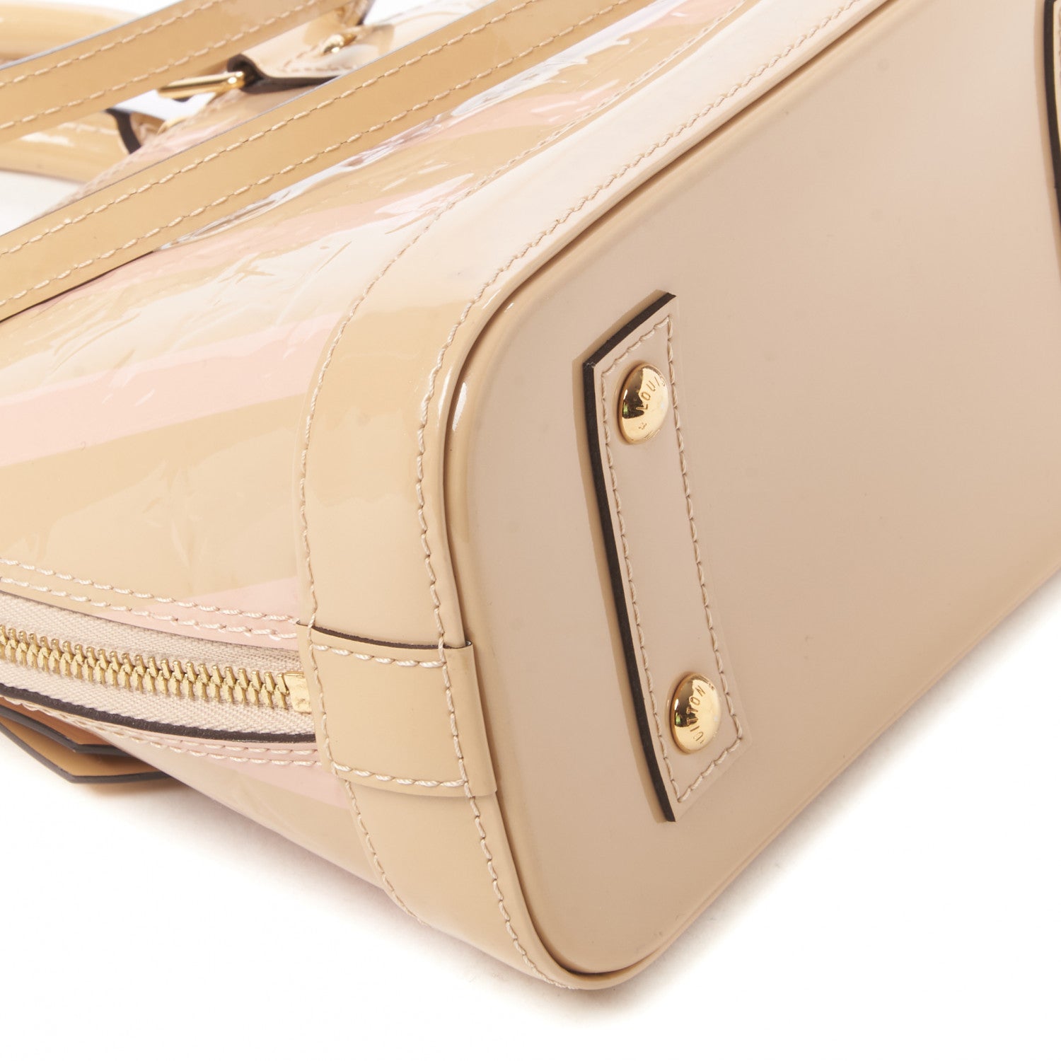 Louis Vuitton Vernis Rayures Alma BB Dune 5 of 9