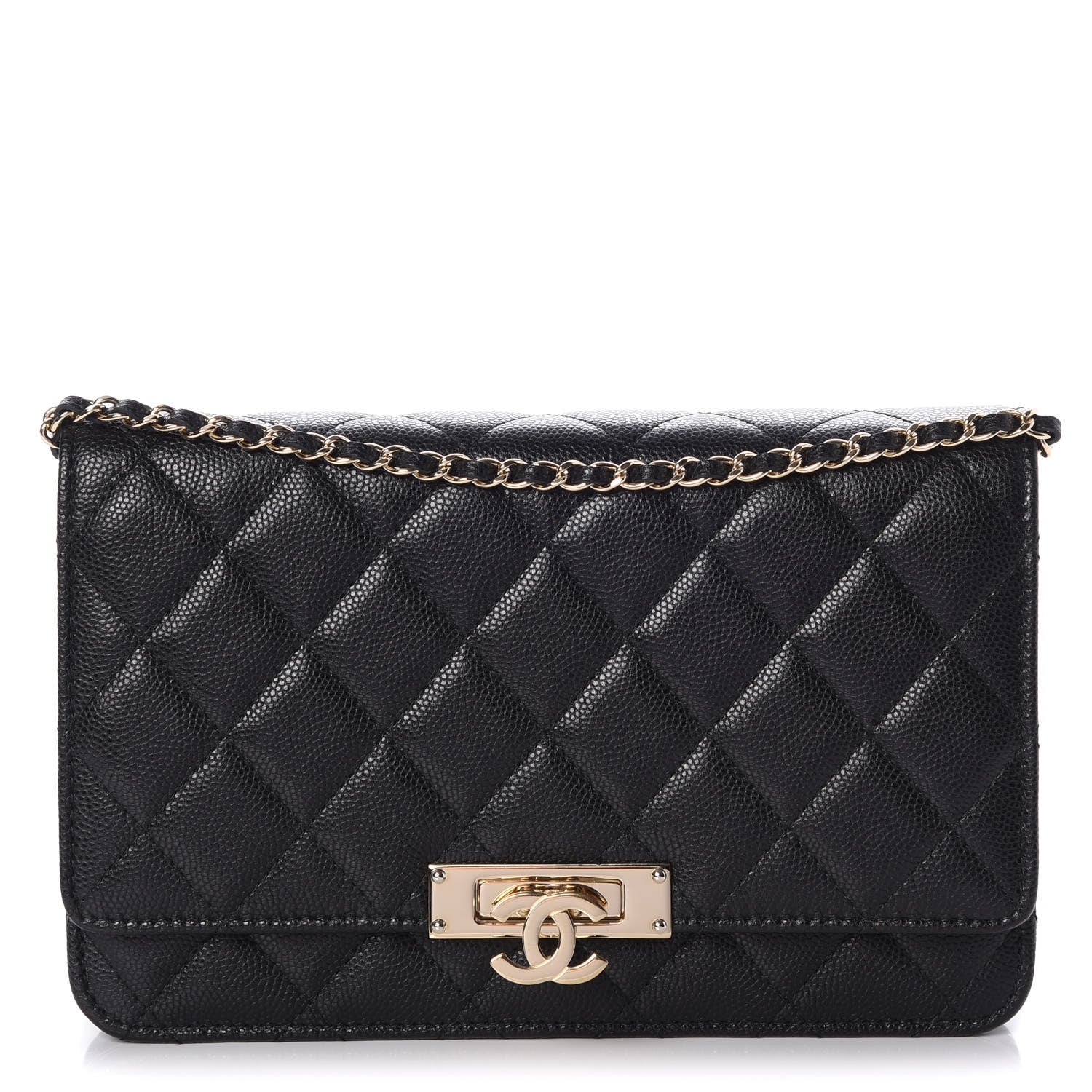 Chanel Caviar Quilted Golden Class Wallet On Chain WOC Black 1 of 9