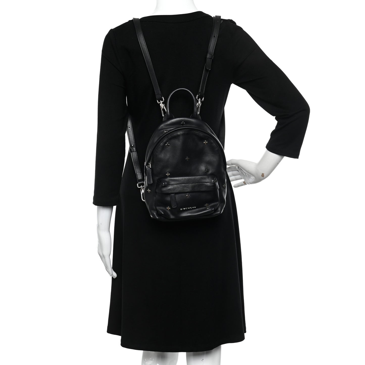 Smooth Calfskin Nano Cross Backpack Black