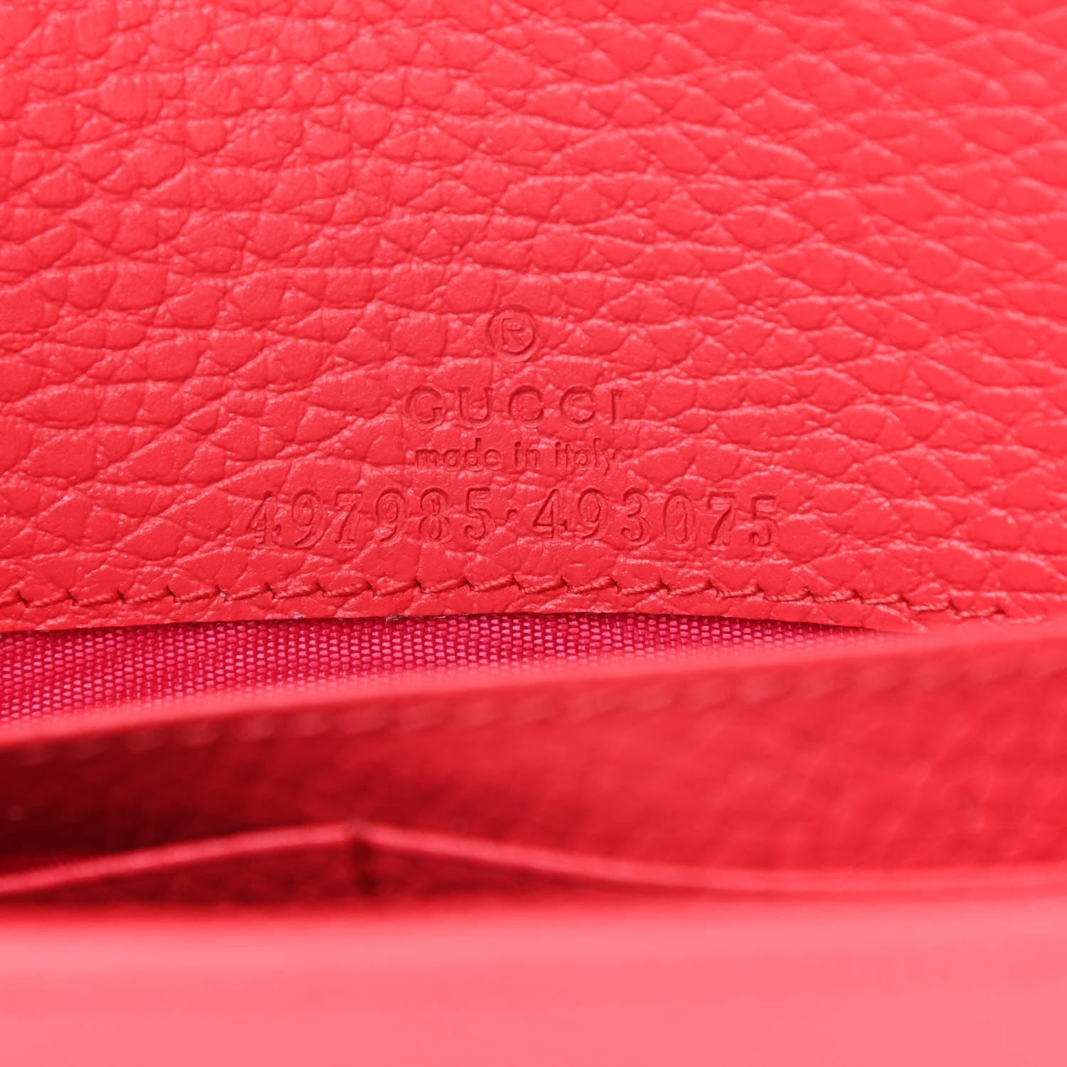 Gucci Dollar Calfskin Enamel Monochrome Mini GG Marmont Chain Wallet Runway Coral 8 of 10