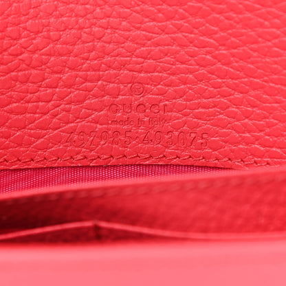 Gucci Dollar Calfskin Enamel Monochrome Mini GG Marmont Chain Wallet Runway Coral 8 of 10