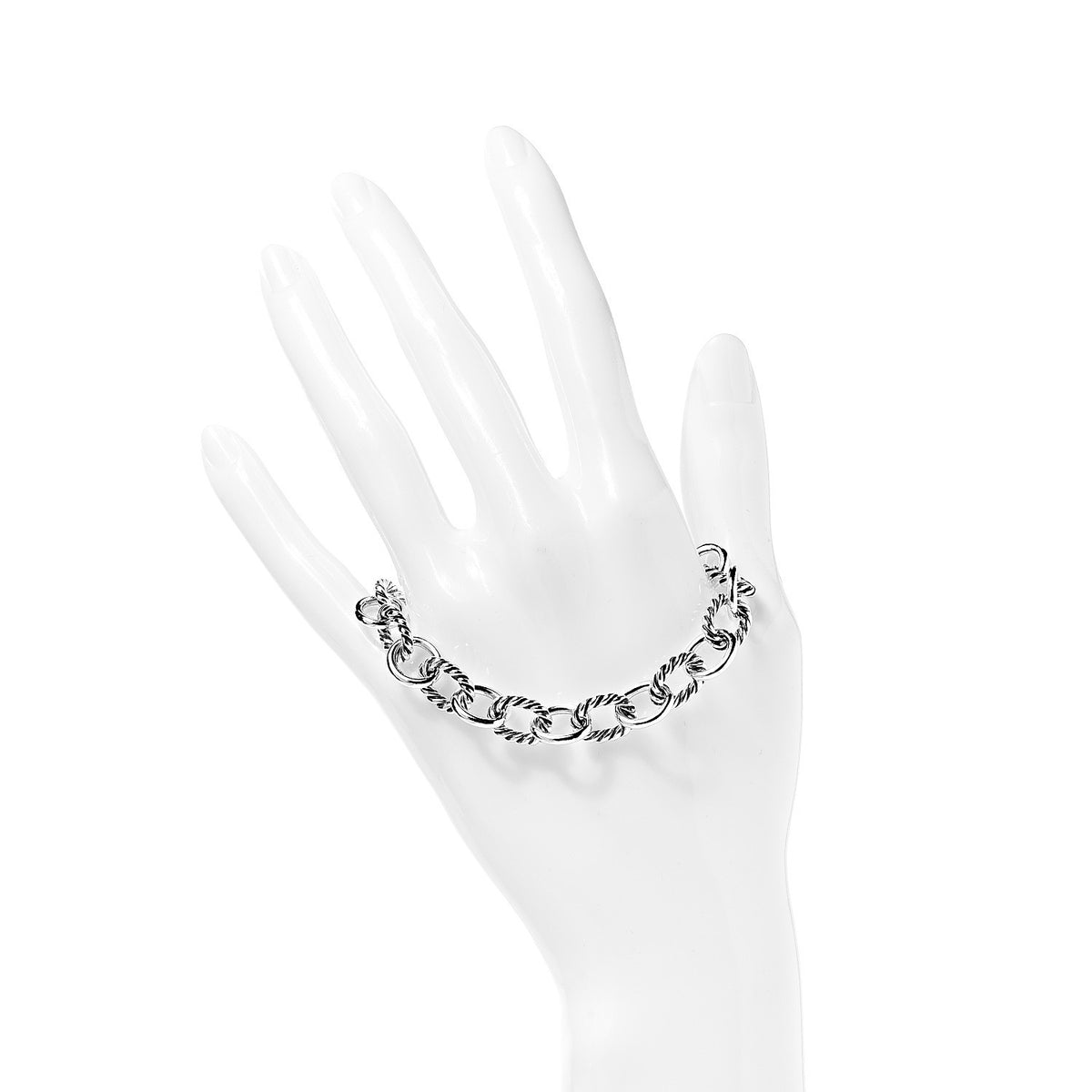 David Yurman Sterling Silver 10mm Medium Oval Link Bracelet 2 of 4