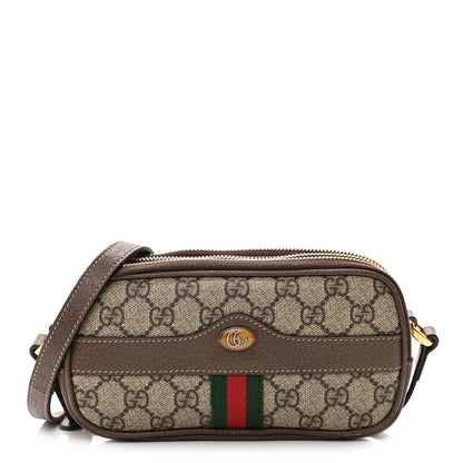 Gucci GG Supreme Monogram Web Mini Ophidia GG Bag Brown 1 of 12