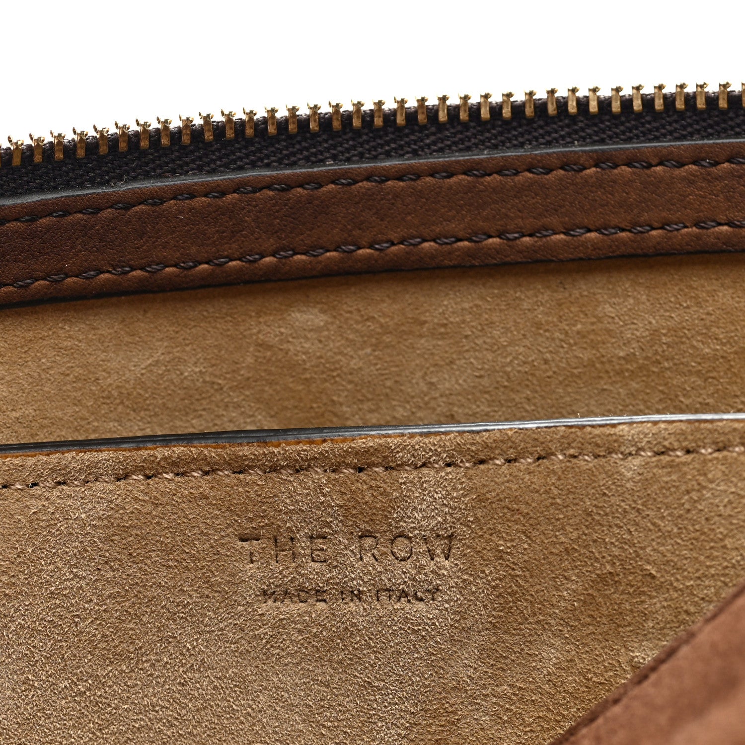 The Row Suede Calfskin Mini Nu Twin Bag Mocha 6 of 9