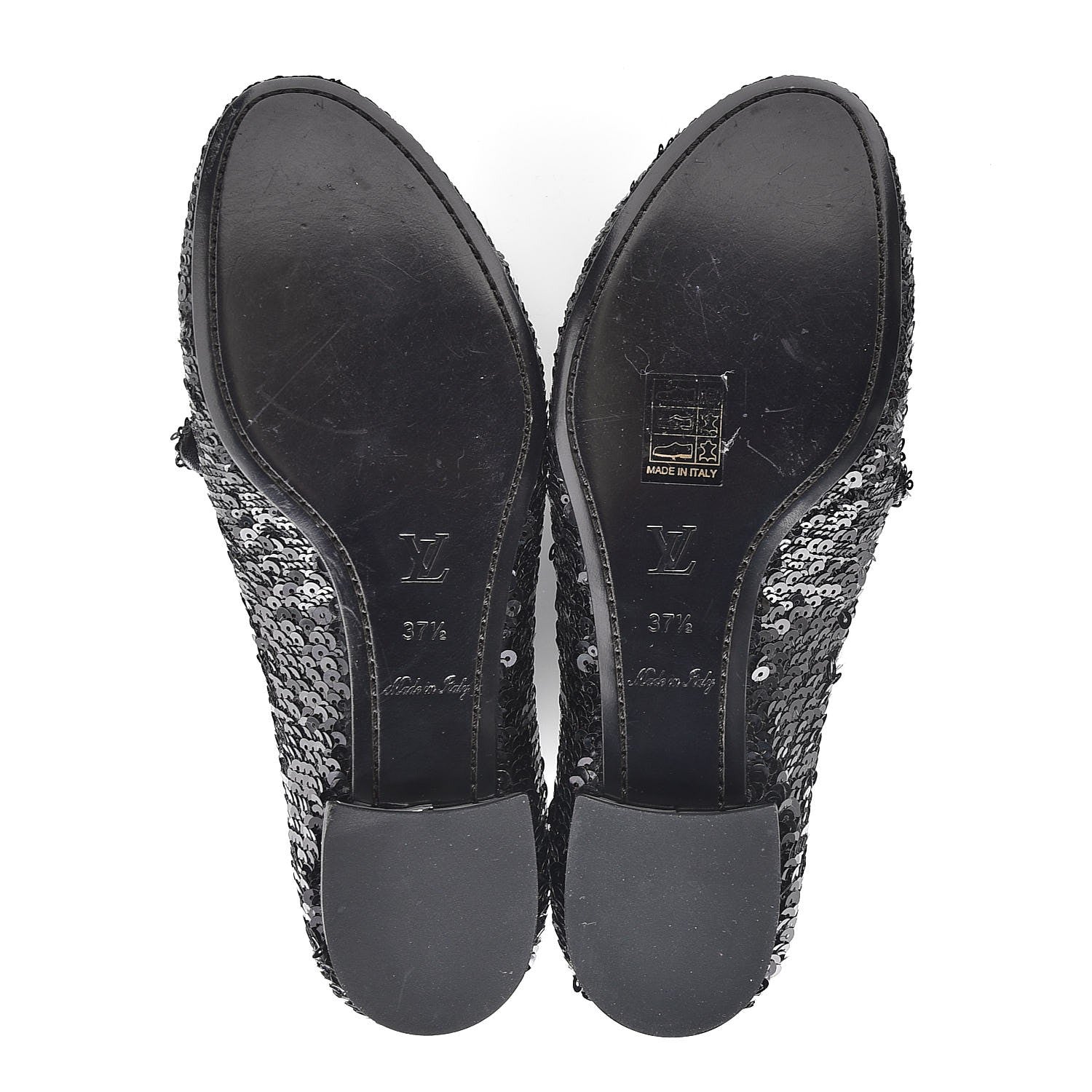 Louis Vuitton Sequin Loafers 37.5 Black 5 of 9