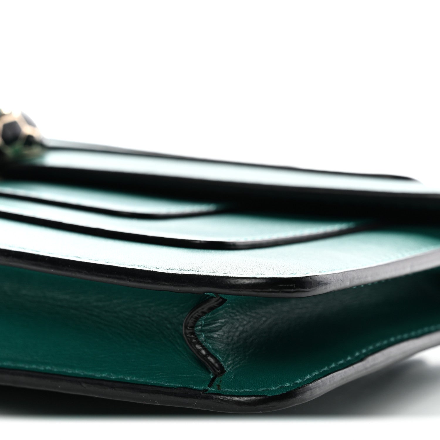 Bulgari Calfskin Serpenti Forever Flap Clutch Emerald Green 10 of 12