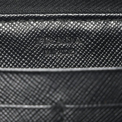 Prada Saffiano Zip Around Wallet Black 6 of 7