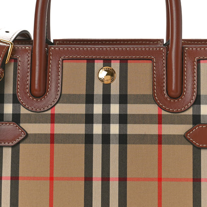 Burberry Calfskin Vintage Check Mini Two Handle Title Bag Archive Beige 7 of 9