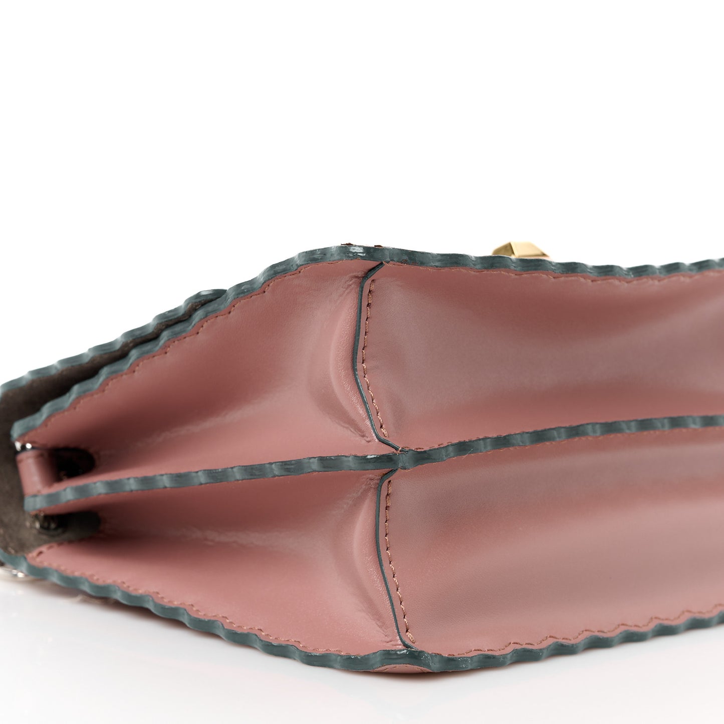 Vitello Liberty Scalloped Studded Small Kan I Shoulder Bag English Rose