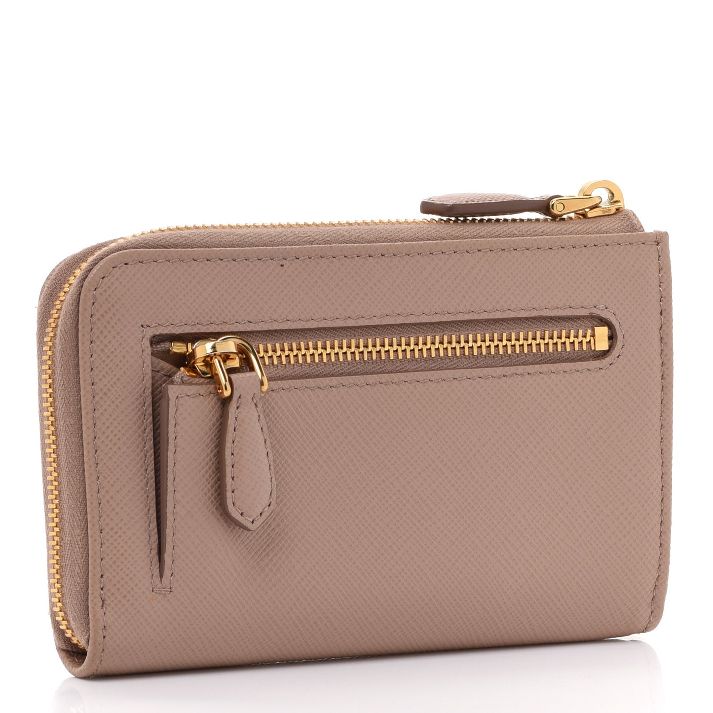 Saffiano Metal Zip Around Keychain Cipria