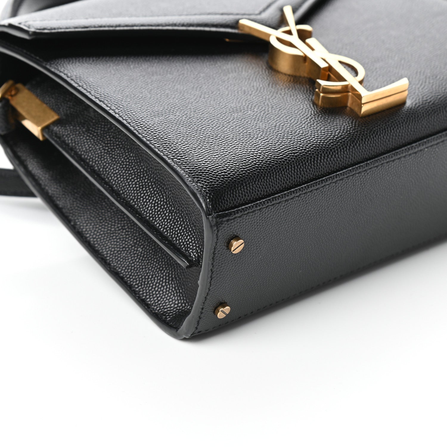 Saint Laurent Grain de Poudre Mini Classic Monogram Cassandra Top Handle Black Rouge Legion 7 of 8