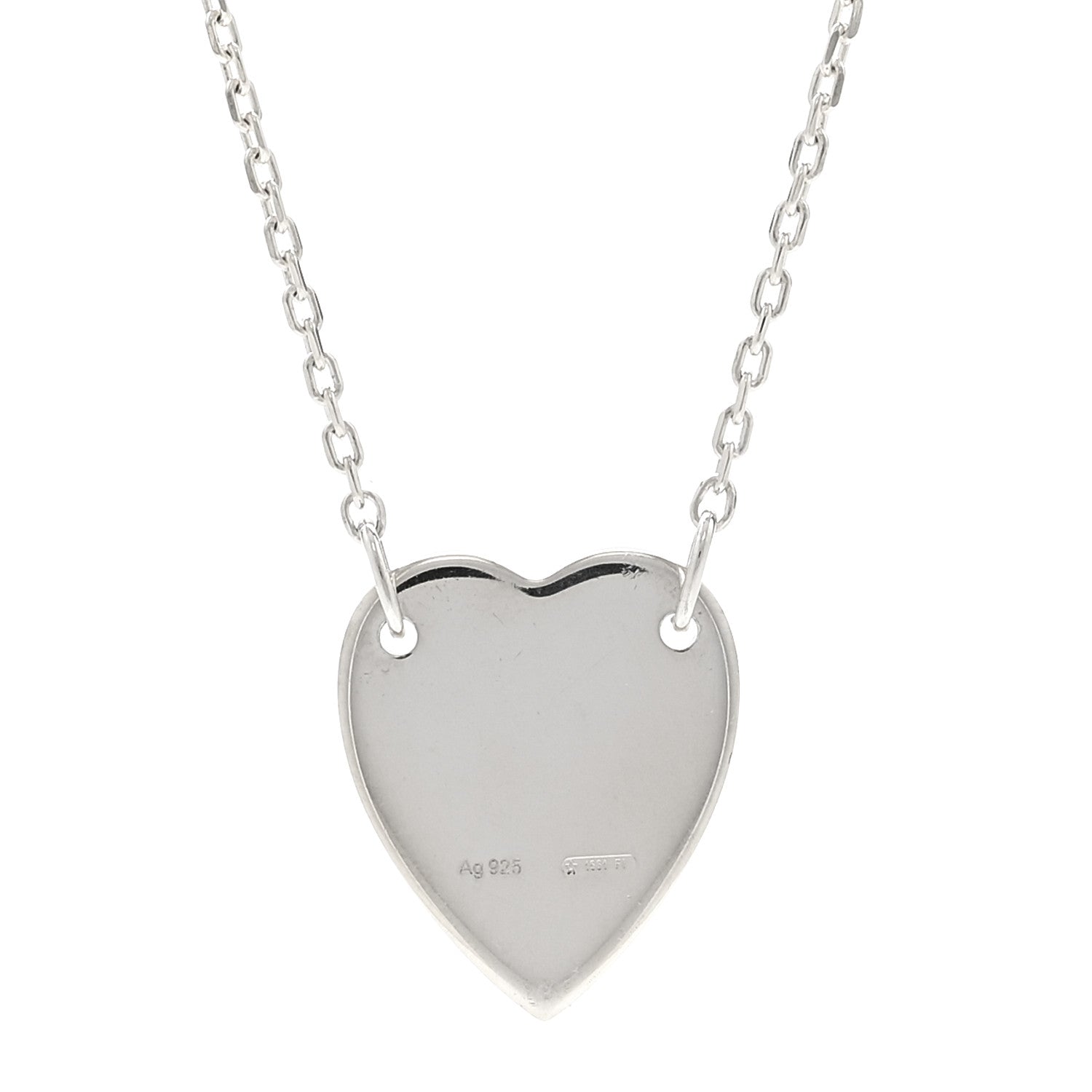 Gucci Sterling Silver Trademark Heart Pendant Necklace 4 of 5