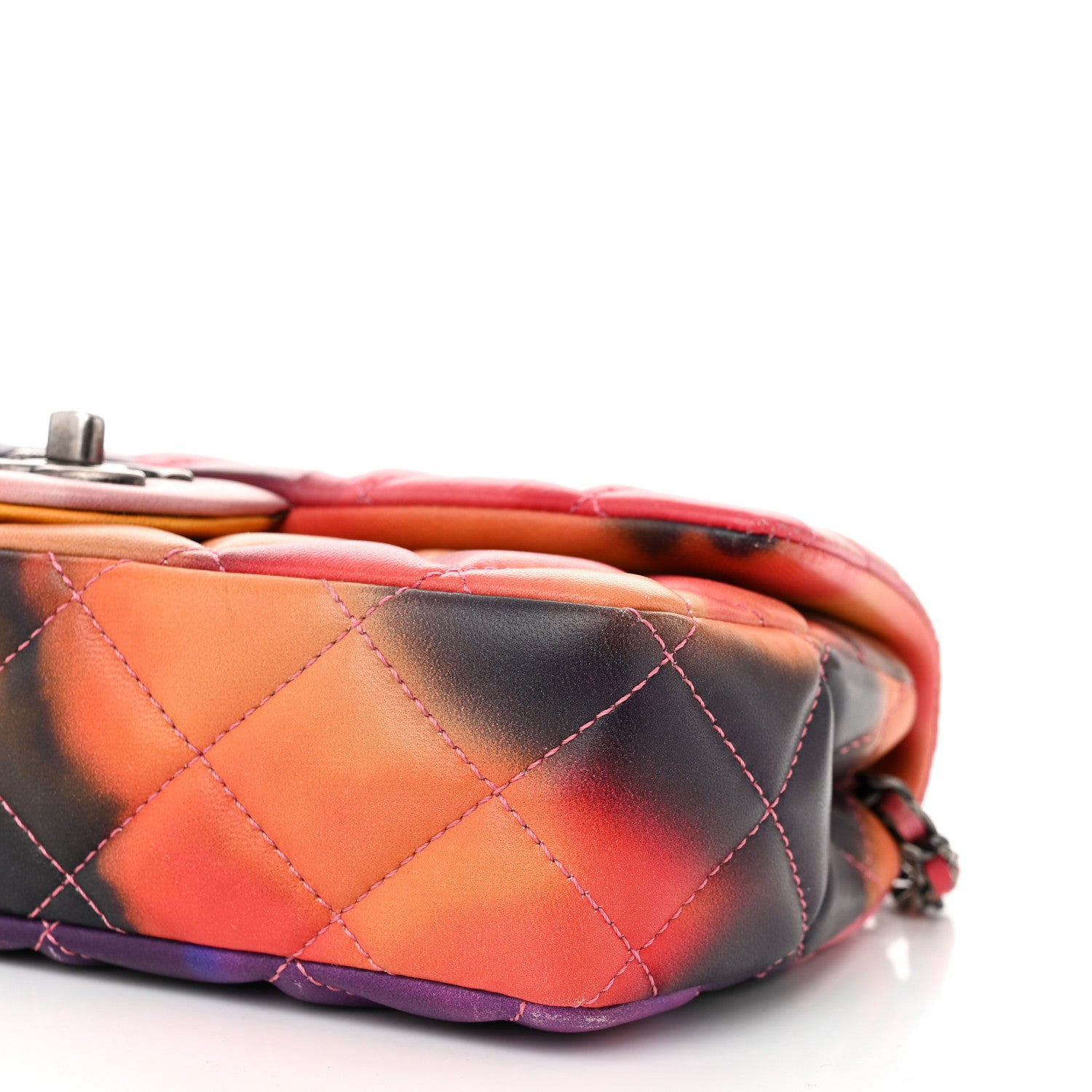 Chanel Lambskin Quilted Small Flower Power Flap Ecru Orange Red Purple 9 of 10