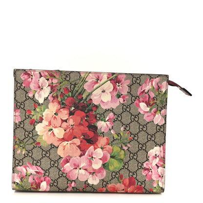 Gucci GG Supreme Monogram Blooms Large Cosmetic Case Beige Multicolor Dry Rose 1 of 8