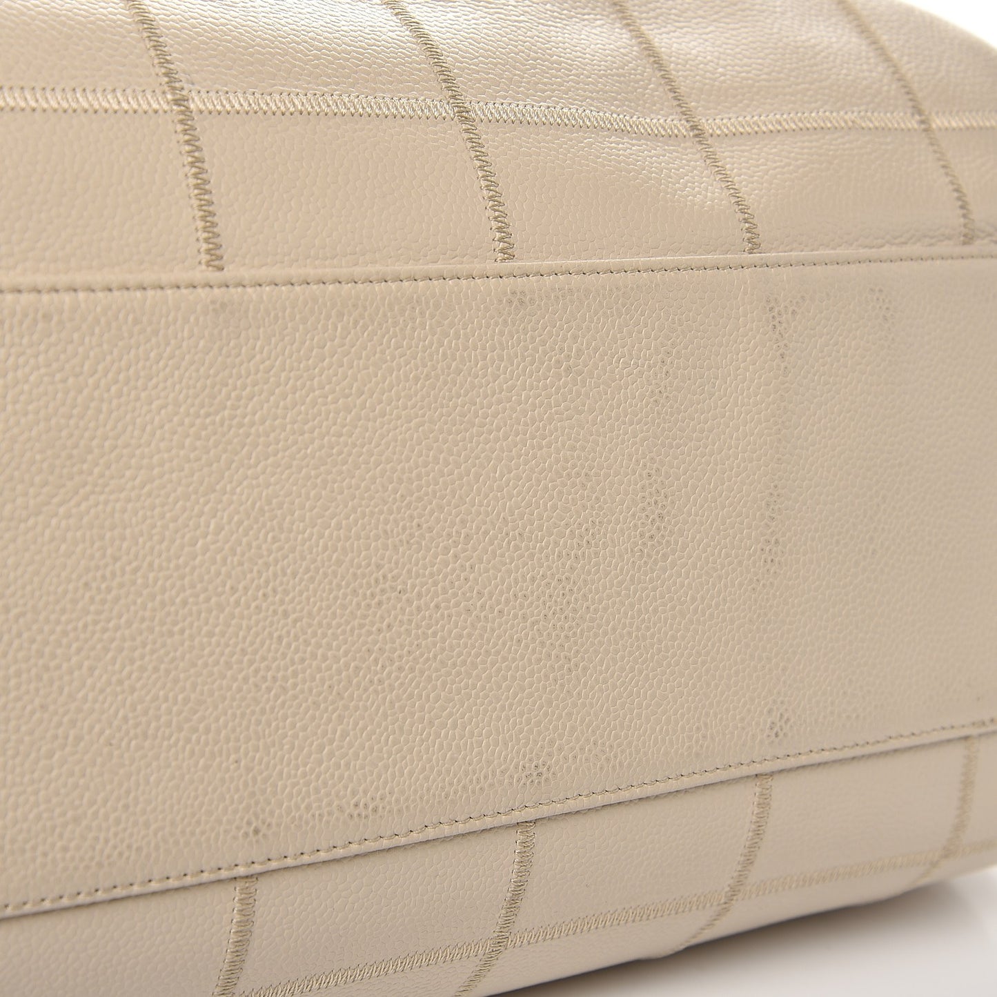 Caviar Square Stitched Large Tote Beige