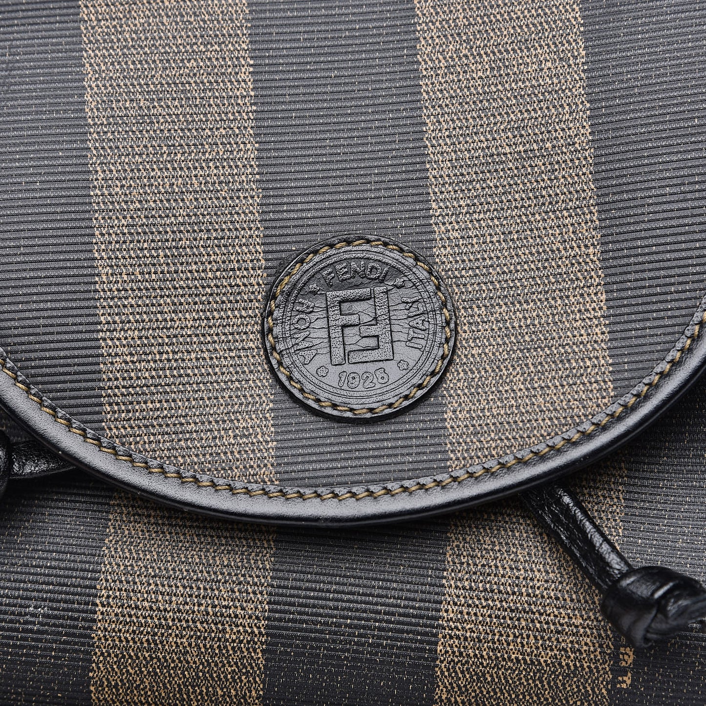 Coated Canvas Pequin Drawstring Backpack Tobacco