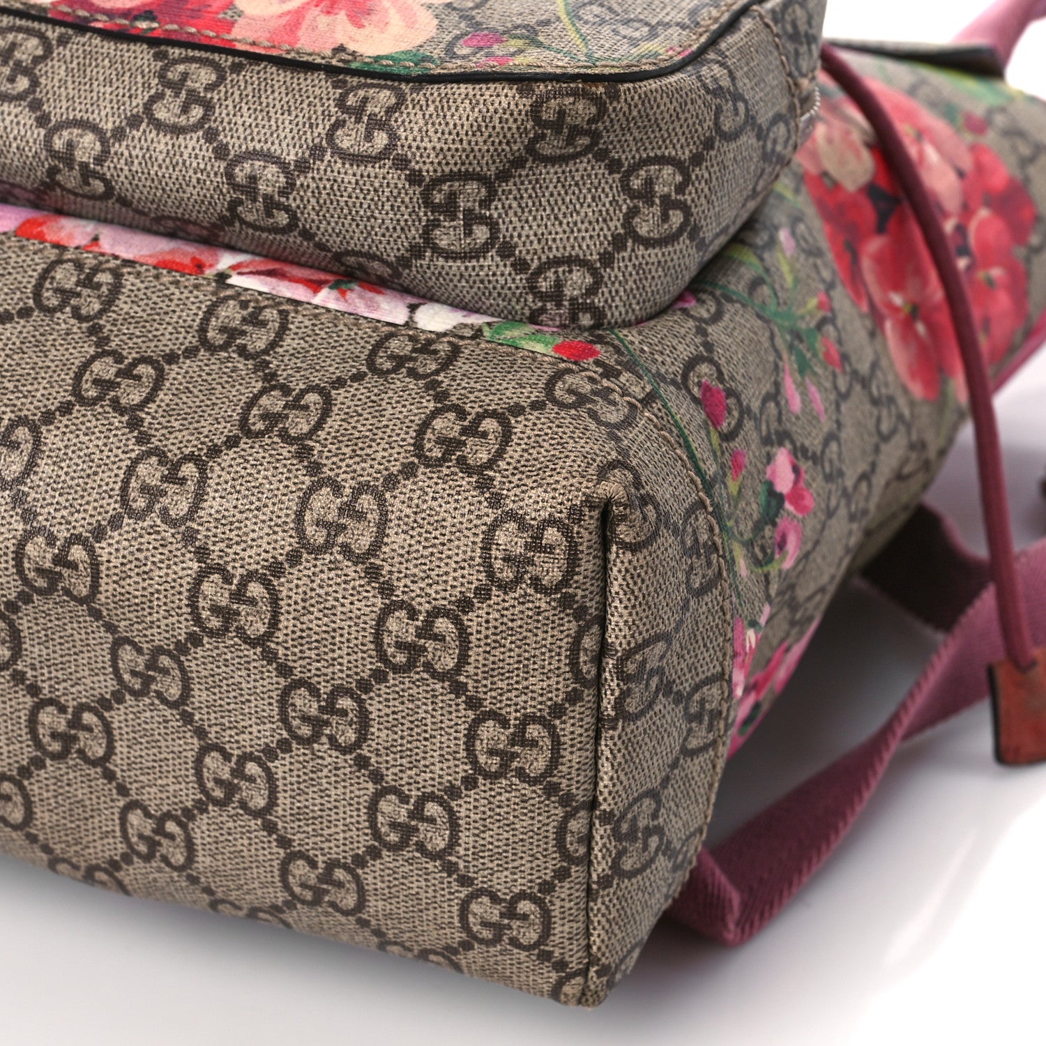 Gucci GG Supreme Monogram Blooms Small Single Buckle Backpack Beige Multicolor Dry Rose 9 of 15