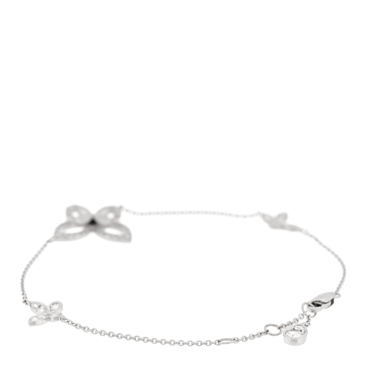 18K White Gold Diamond Mini Butterfly Silhouette Bracelet