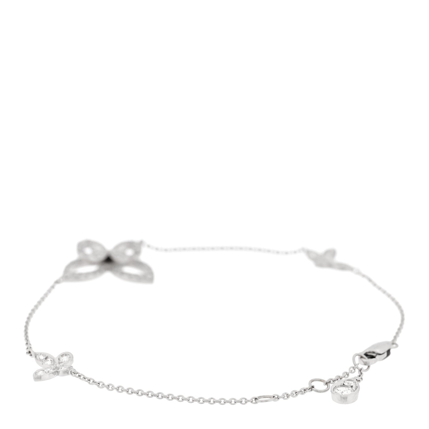 Graff 18K White Gold Diamond Mini Butterfly Silhouette Bracelet 2 of 3