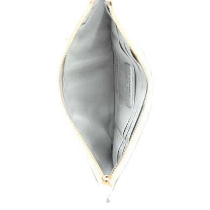 Chanel Metallic Goatskin Quilted Chanel 19 Flat Wallet Pouch Silver 5 of 10