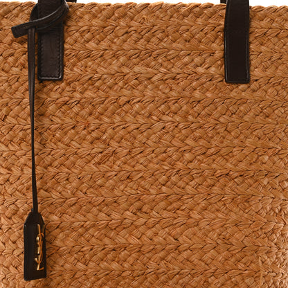 Saint Laurent Raffia Calfskin Small Panier Tote Naturale Nut 8 of 10