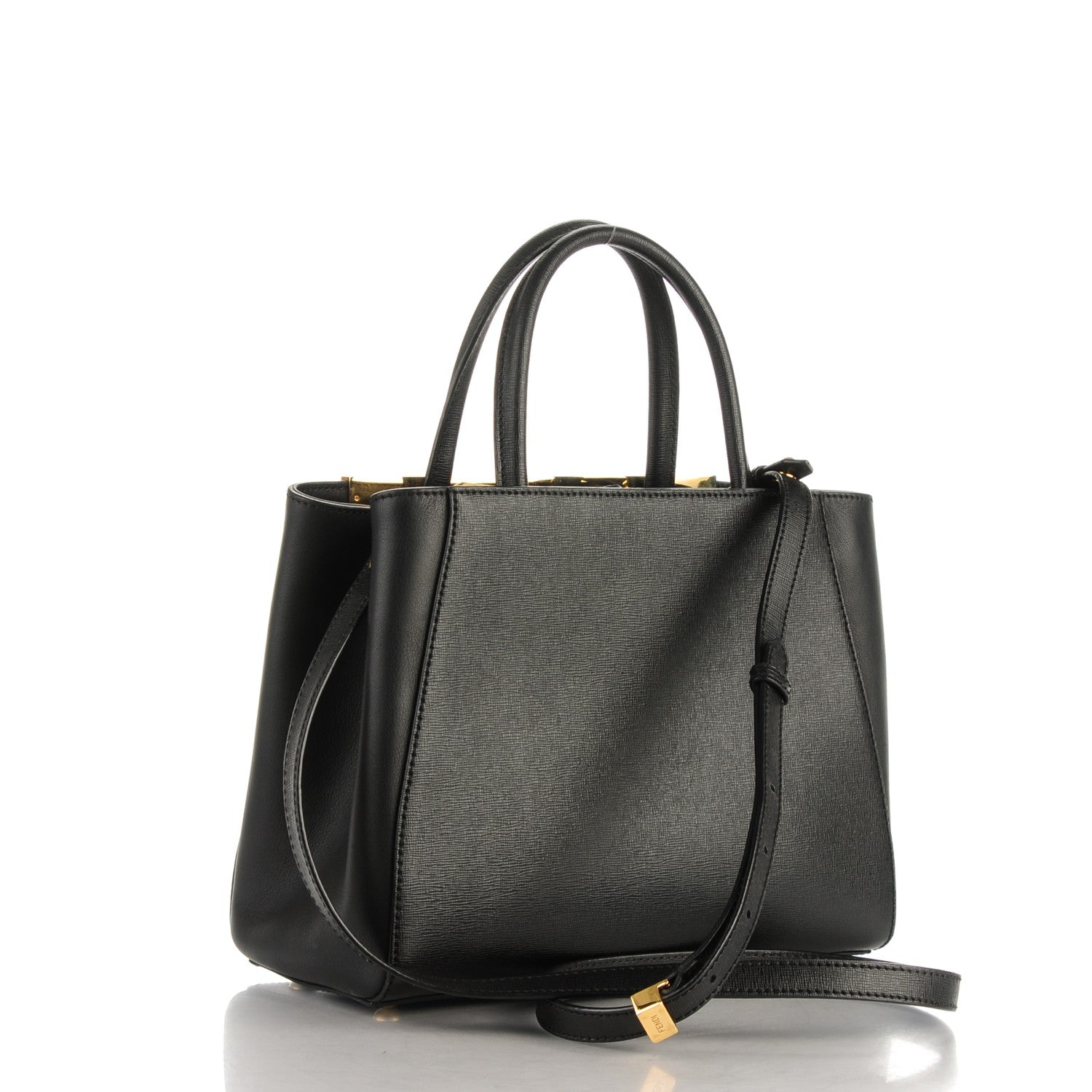 Fendi Vitello Elite Petite 2Jours Tote Black 3 of 7