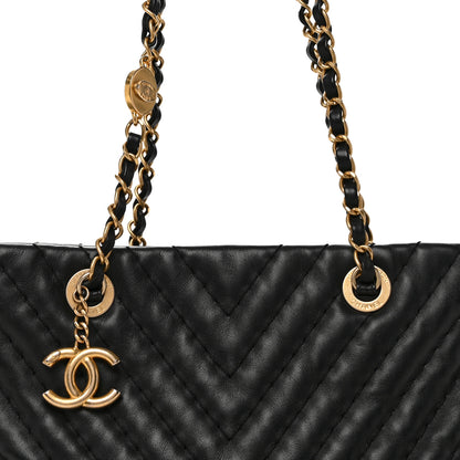 Chanel Calfskin Chevron Quilted Surpique Tote Black 8 of 10