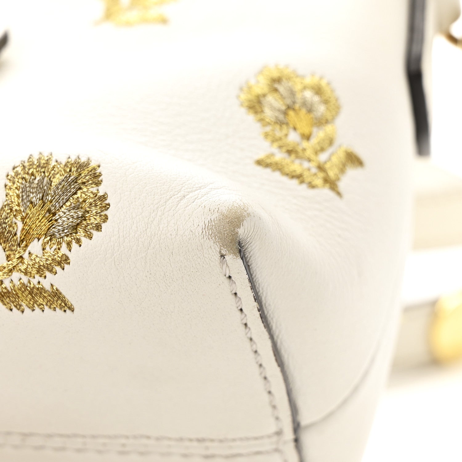 Fendi Vitello Dolce Lurex Floral Embroidered Studded Mini By The Way Boston Bag White 10 of 10