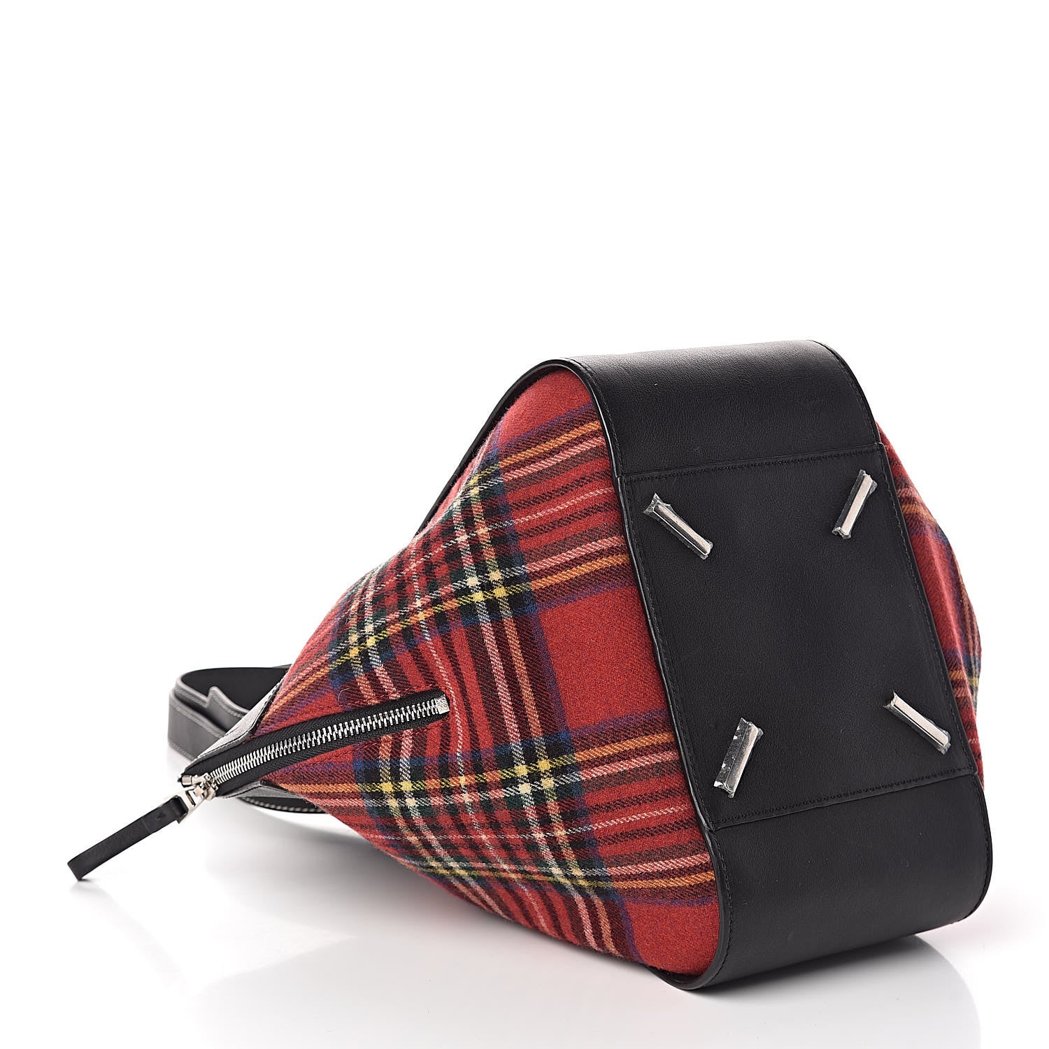 Loewe Wool Calfskin Small Hammock Shoulder Bag Black Red Tartan 5 of 10