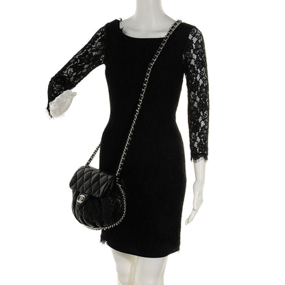 Chanel Crumpled Lambskin Chain Around Medium Messenger Black 2 of 7