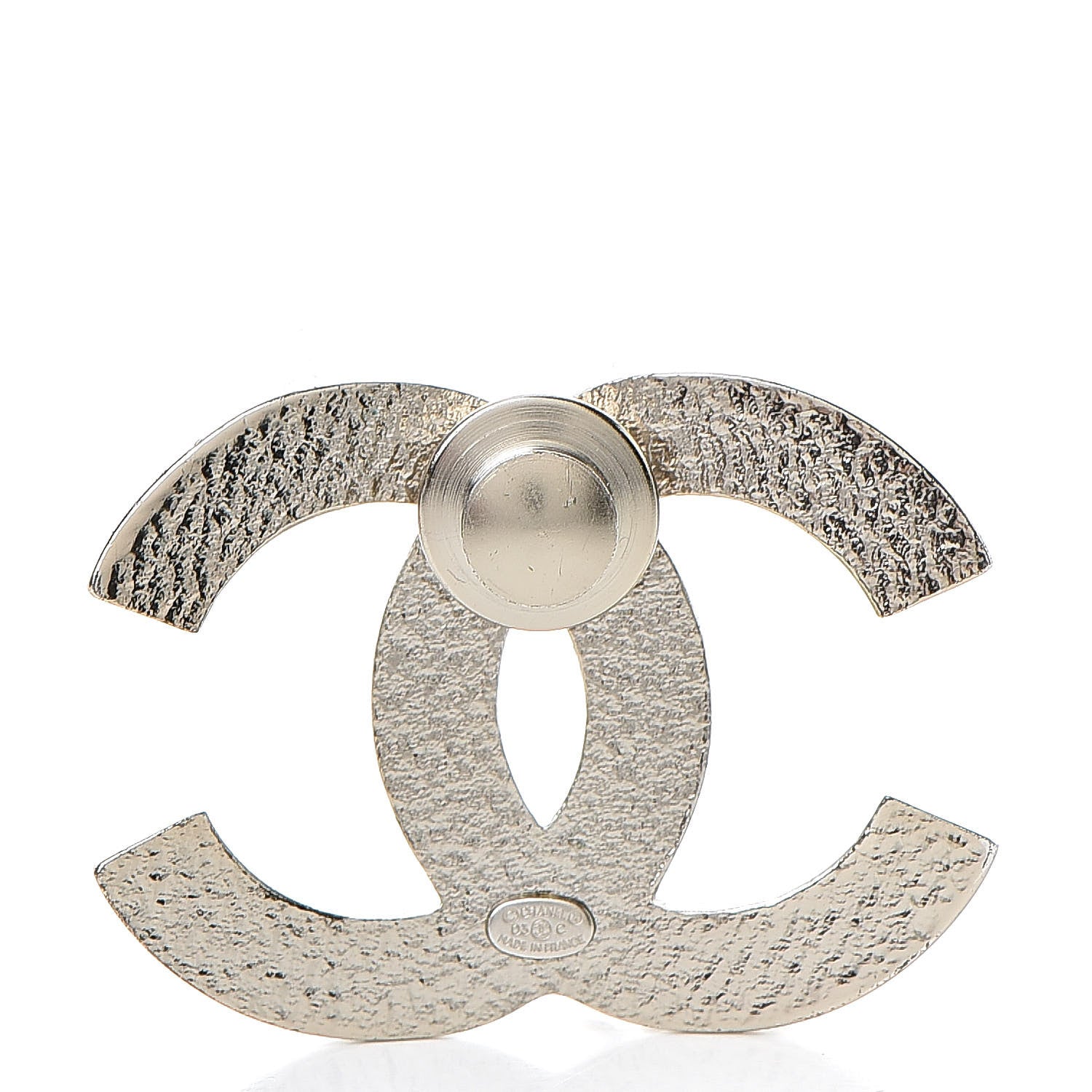 Chanel Bead CC Pin Black Silver 3 of 5