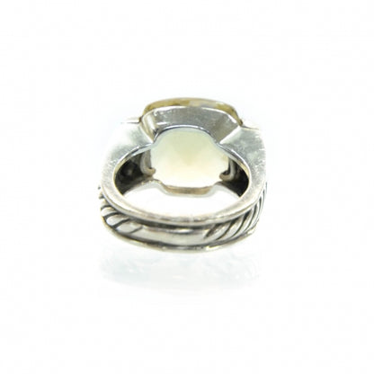 David Yurman Sterling Silver Diamond Citrine Ring 6.5 3 of 5