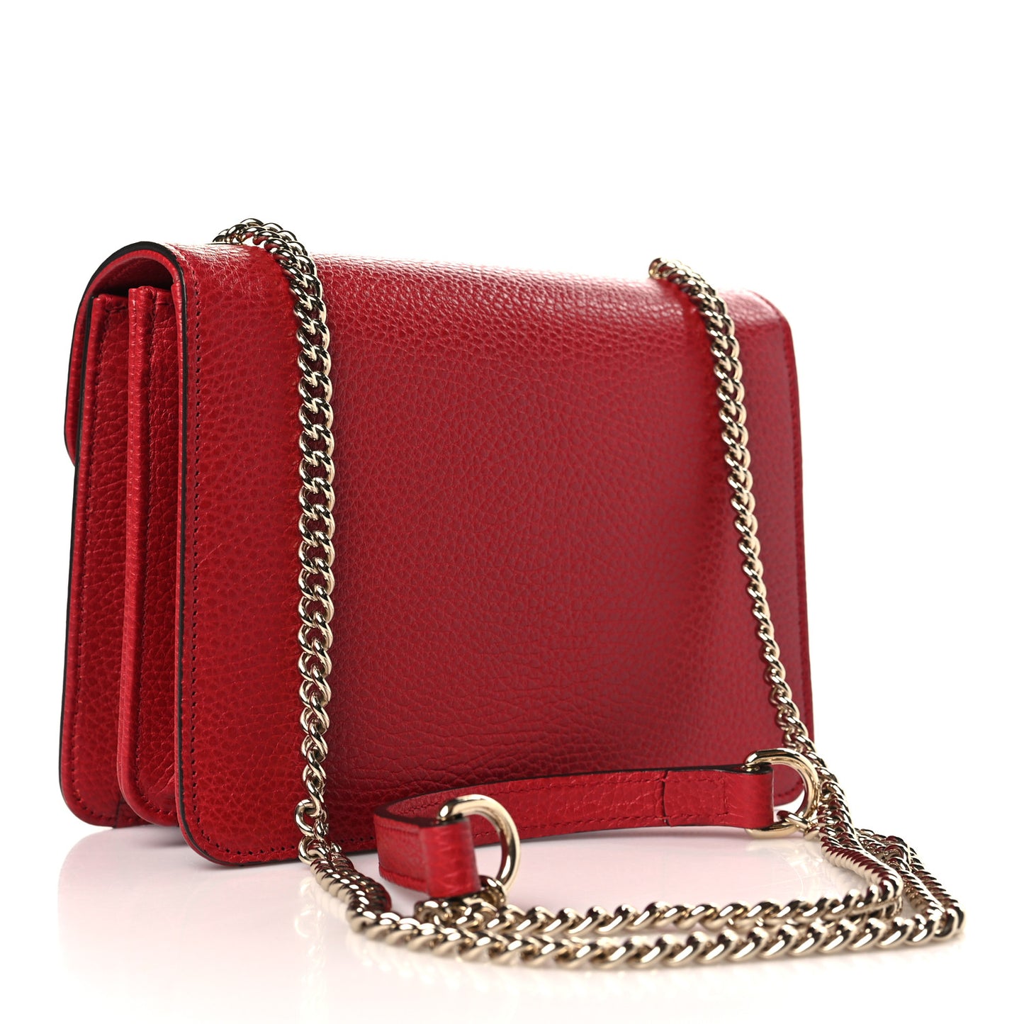 Dollar Calfskin Small Interlocking G Shoulder Bag Red